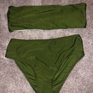 Olive high waisted bathing suit